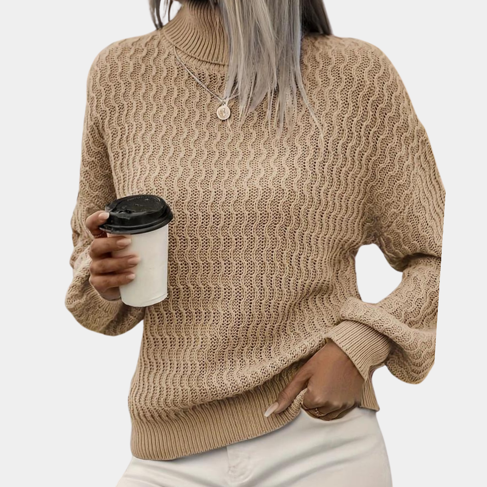 Clementine - Wave Knit Sweater with Chic Textured Design