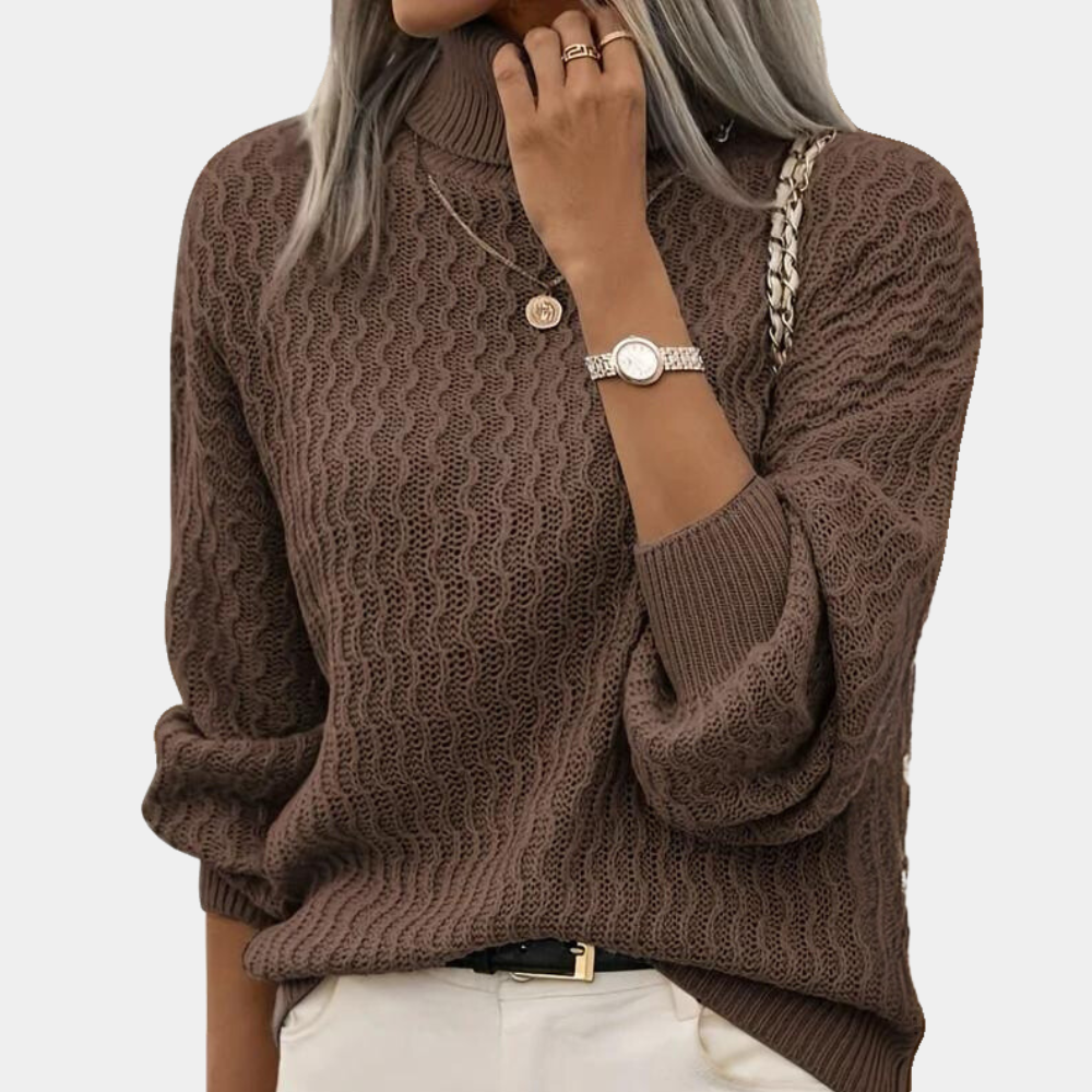 Clementine - Wave Knit Sweater with Chic Textured Design