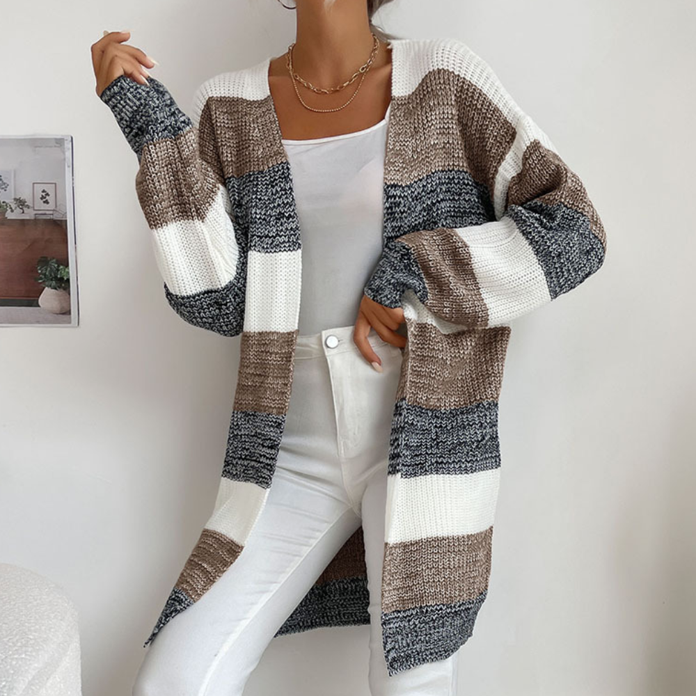 Elodie - Striped Knit Cardigan for Layering