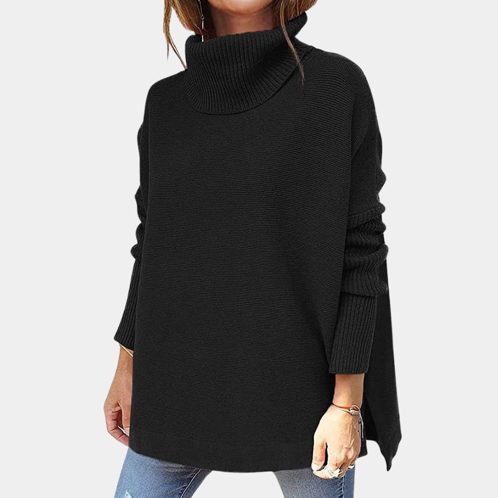 Bella - Turtleneck Poncho Chic Sweater