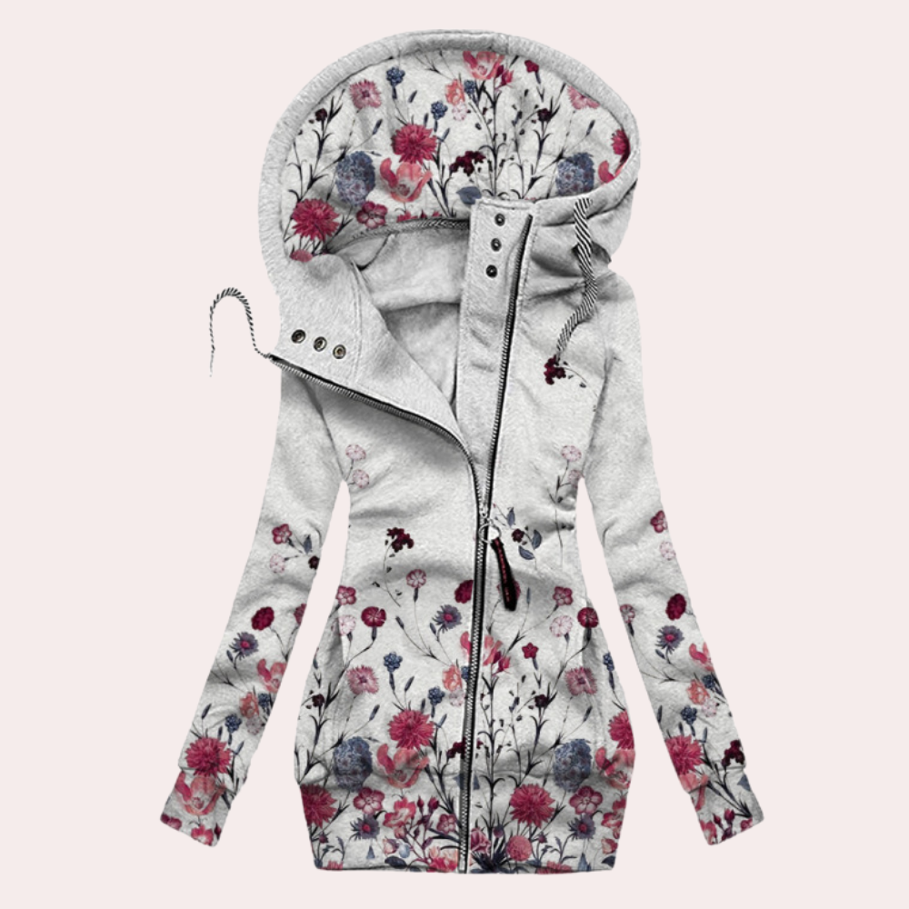 Layla - Floral Zip-Up Hoodie