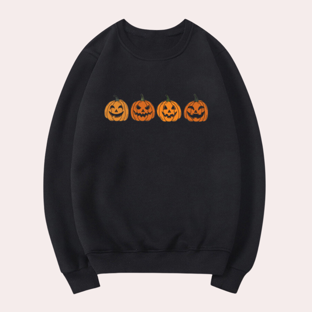 Bonnie - Pumpkin Print Halloween Sweatshirt