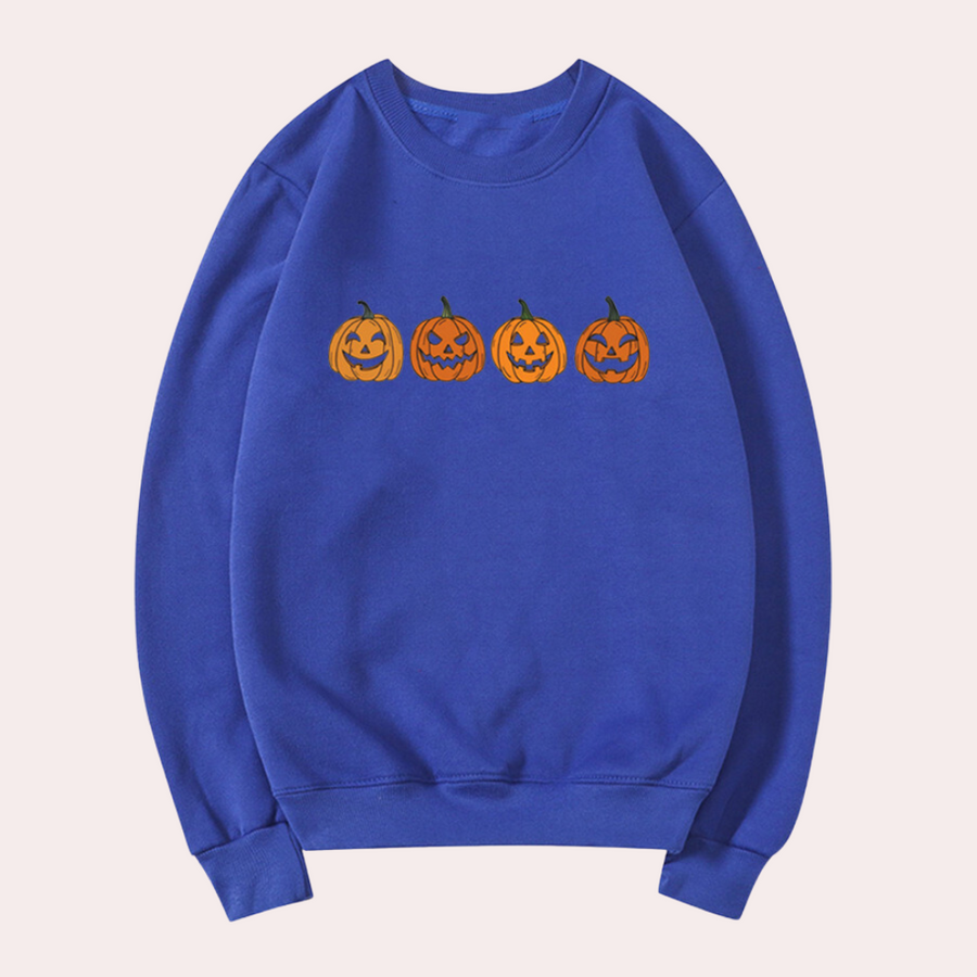 Bonnie - Pumpkin Print Halloween Sweatshirt