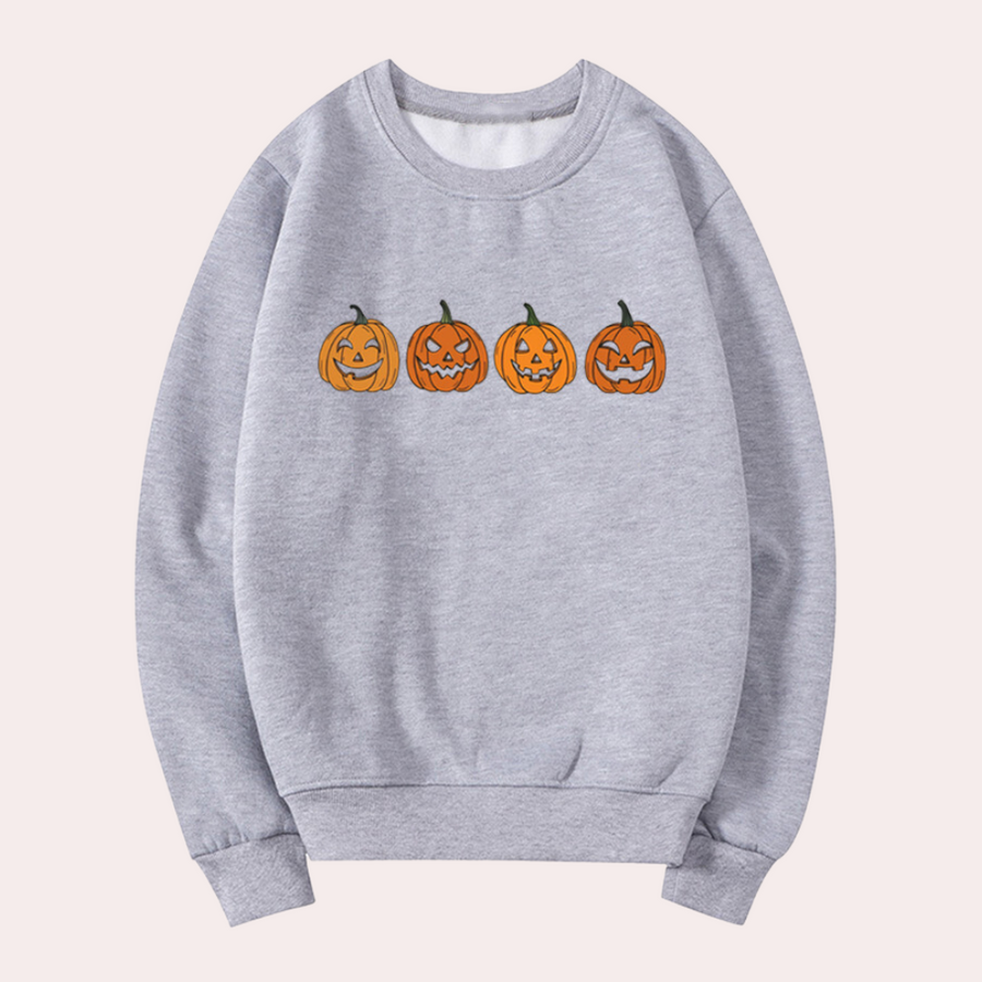 Bonnie - Pumpkin Print Halloween Sweatshirt