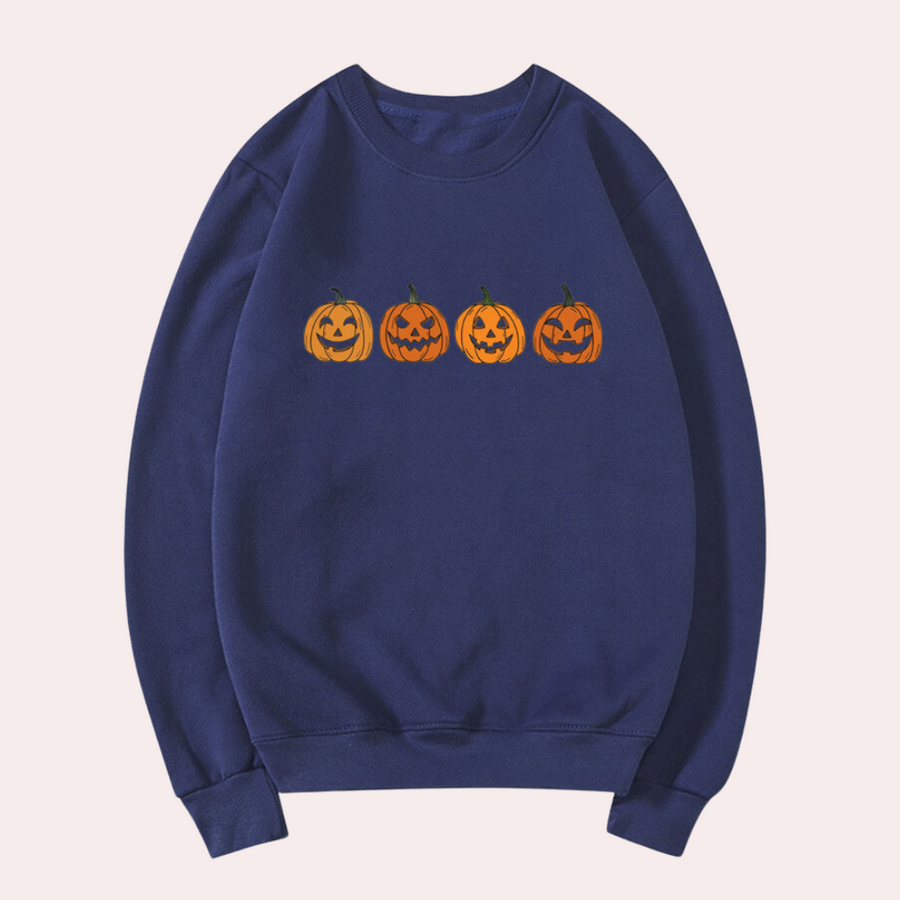 Bonnie - Pumpkin Print Halloween Sweatshirt