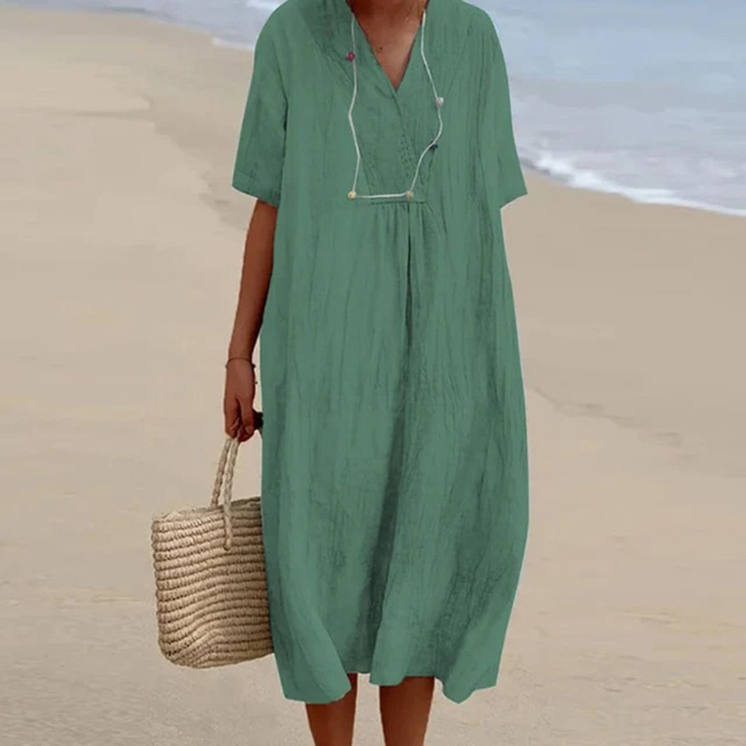 Alethea - Relaxed Beach Dress Linen Summer Dress