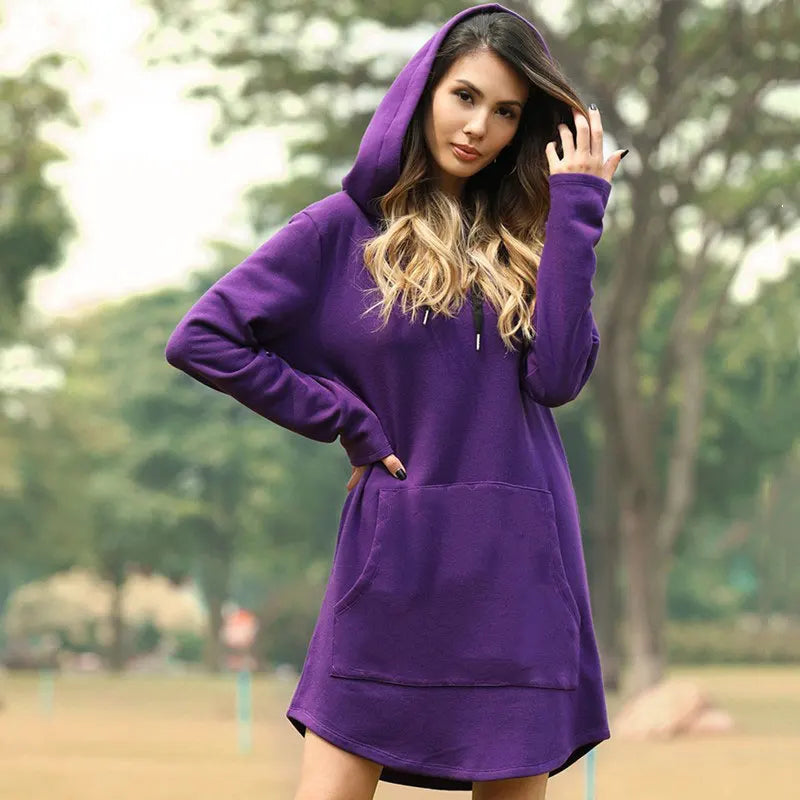 Yasmin - Long Warm Hoodie Dress