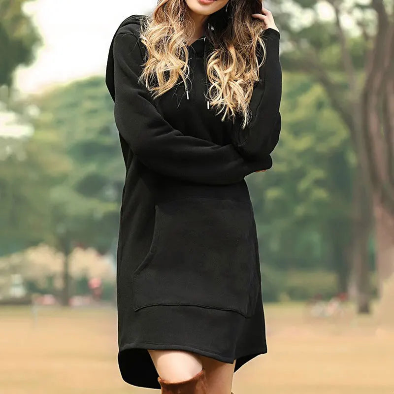 Yasmin - Long Warm Hoodie Dress