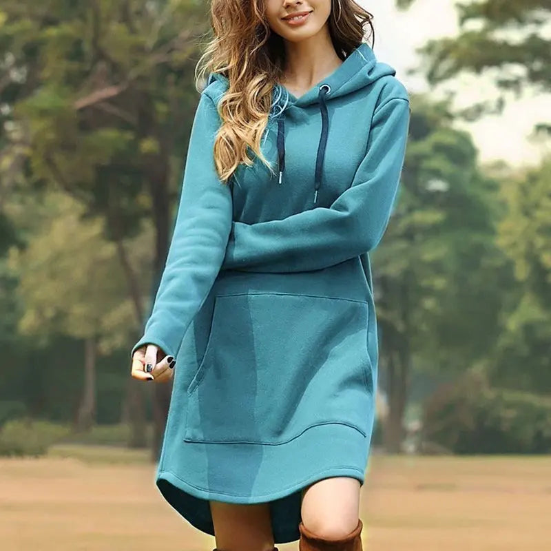 Yasmin - Long Warm Hoodie Dress