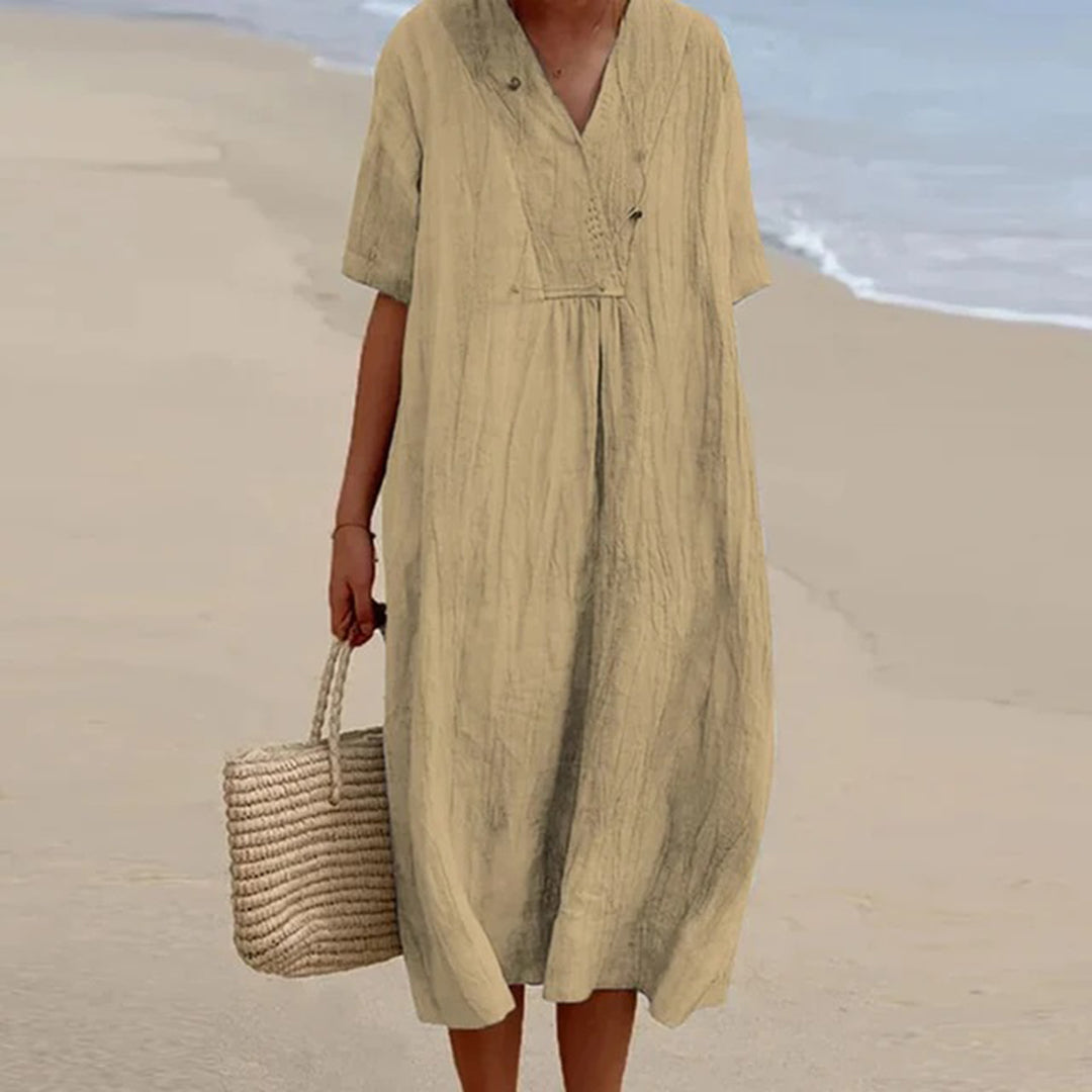 Alethea - Relaxed Beach Dress Linen Summer Dress