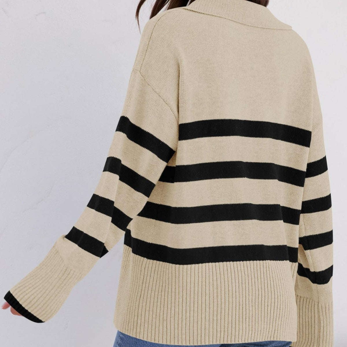 Hazel - Fur Trim Winter Sweater for Casual and Modern Style