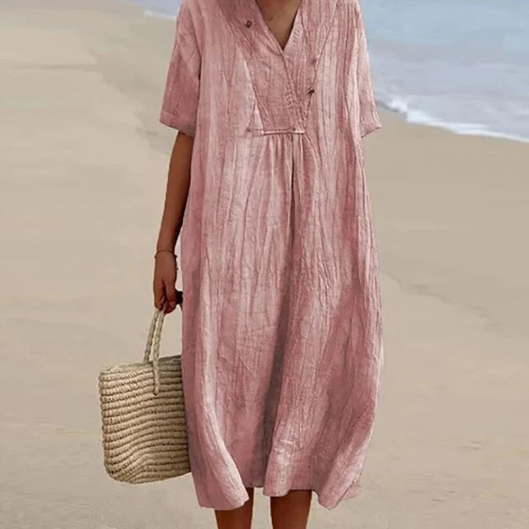 Alethea - Relaxed Beach Dress Linen Summer Dress