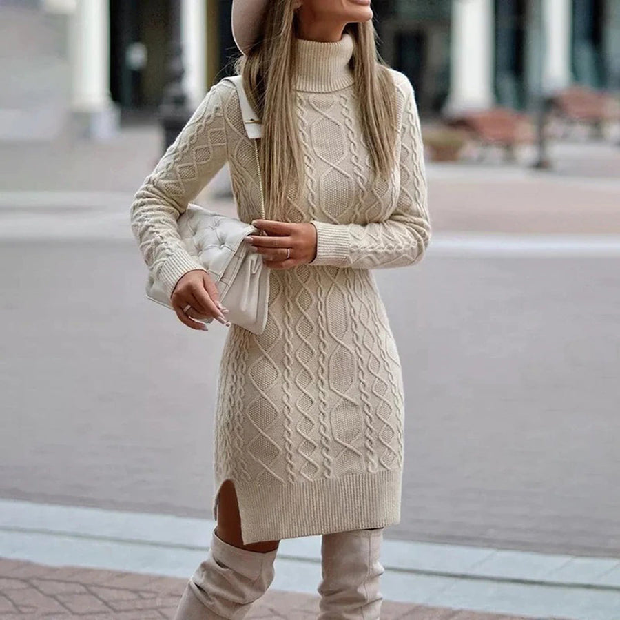 Valencia - Turtleneck Knit Dress Cozy Stylish and Perfect for Cold Weather