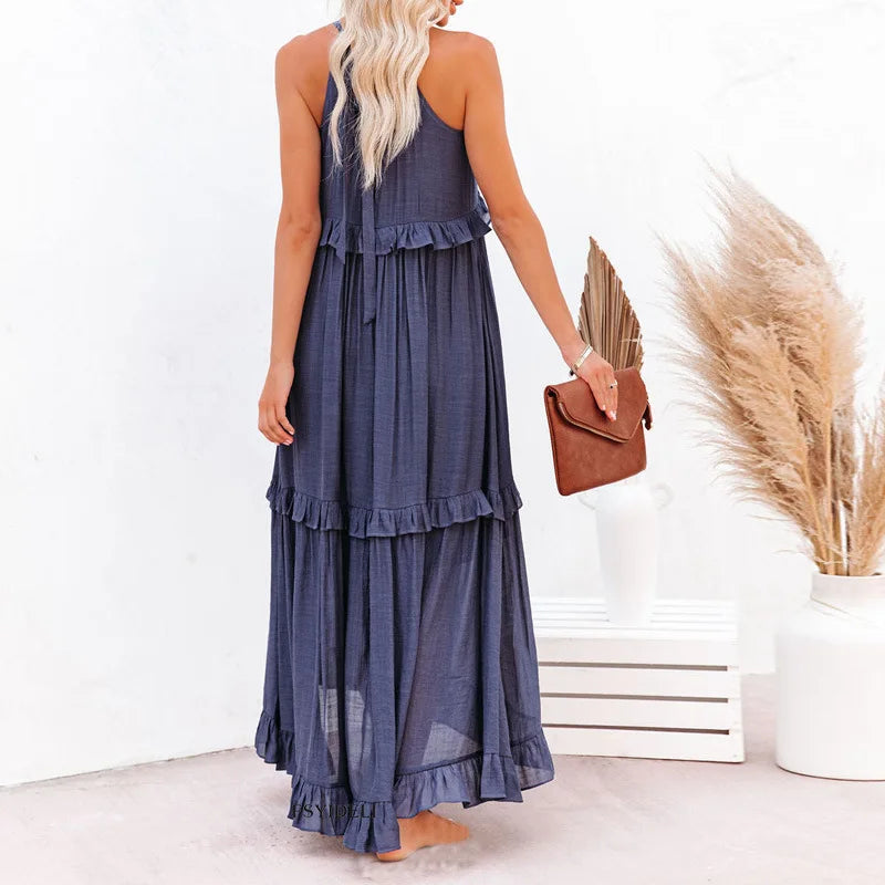 Annabelle | Women's Ruffle Halterneck Summer Dress