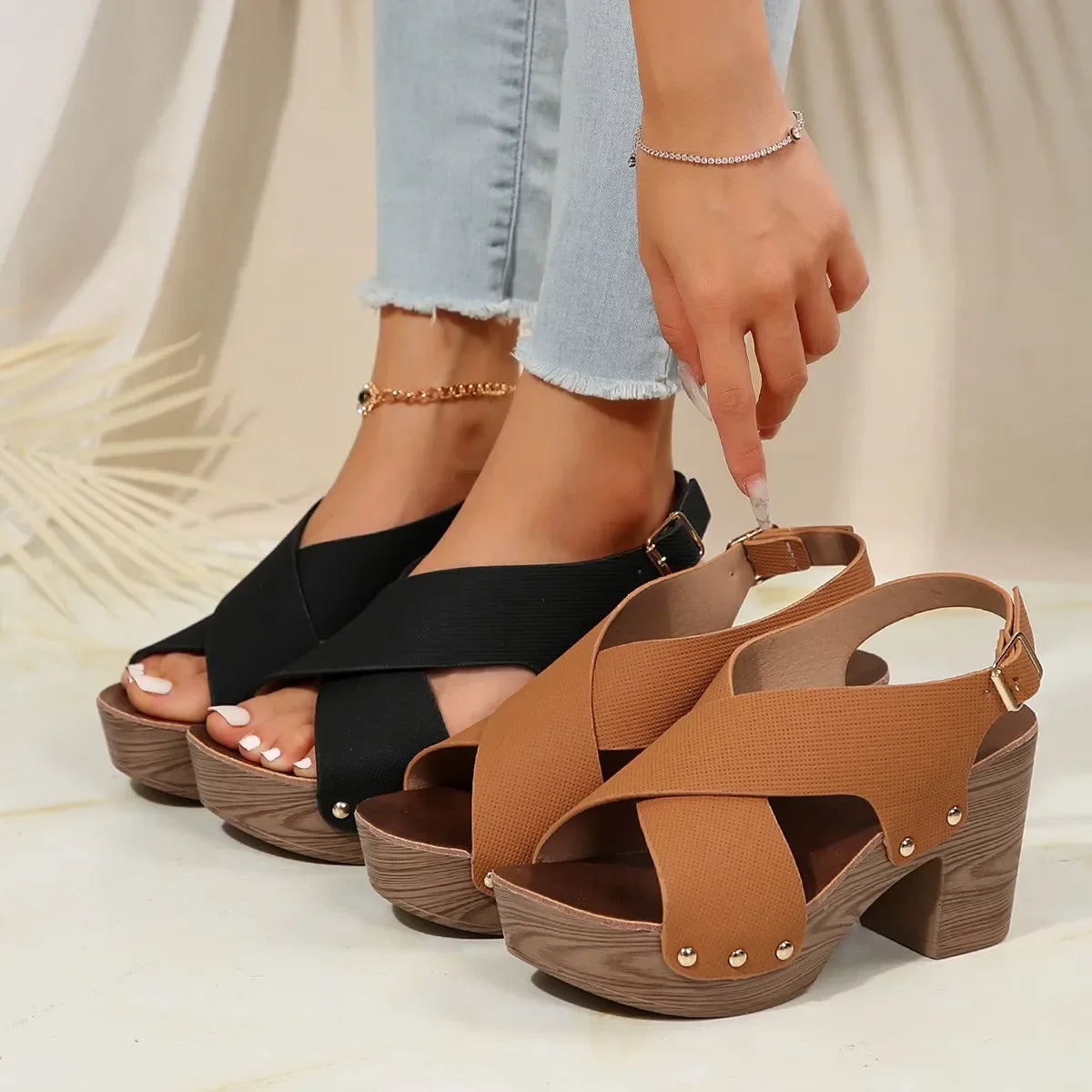 Estella - Platform Heel Sandals