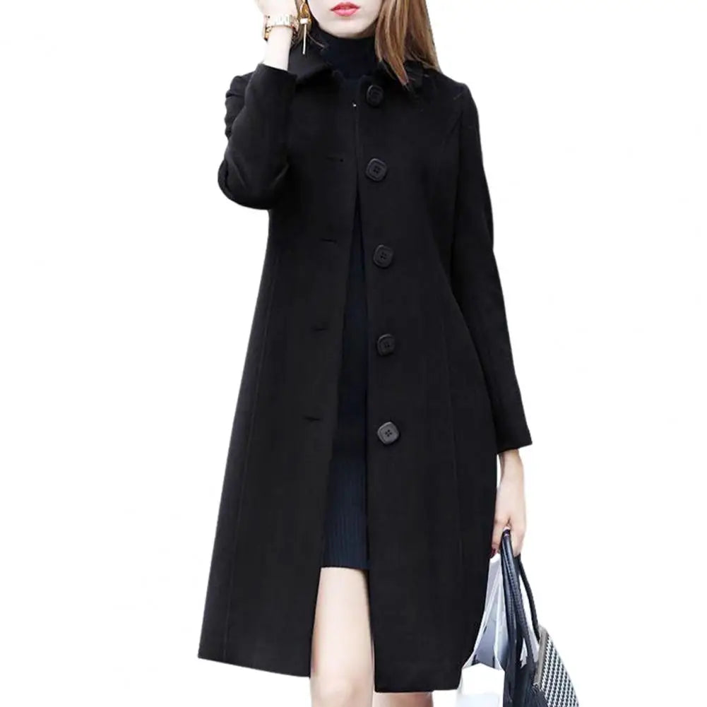 Bailey - Women's Long Woolen Coat Elegant & Warm Winter Outerwear