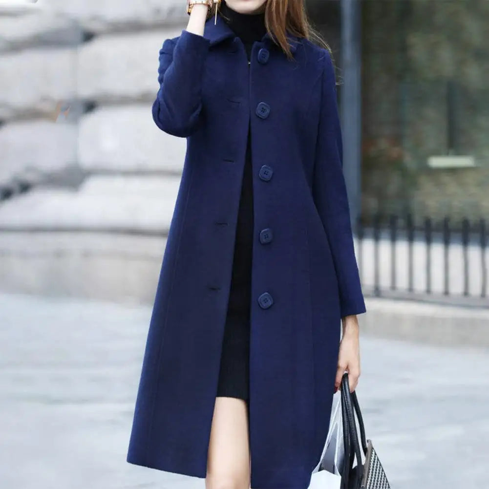 Bailey - Women's Long Woolen Coat Elegant & Warm Winter Outerwear