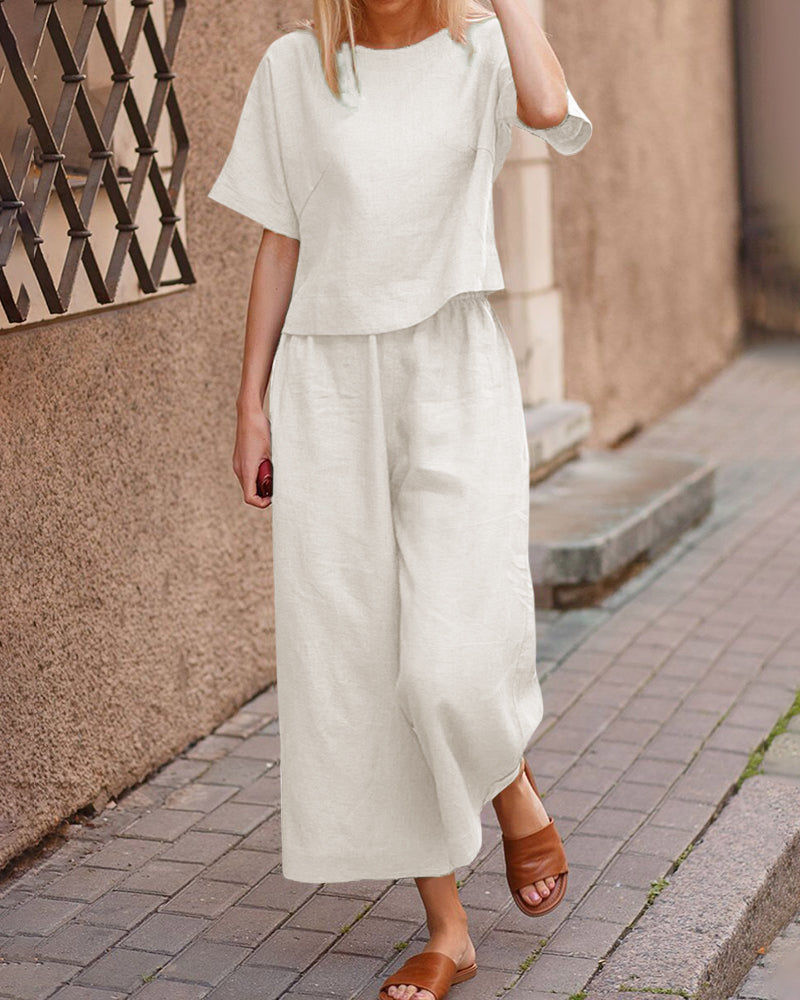 Alanna - Two-Piece Linen Set Relaxed Fit Comfortable and Chic