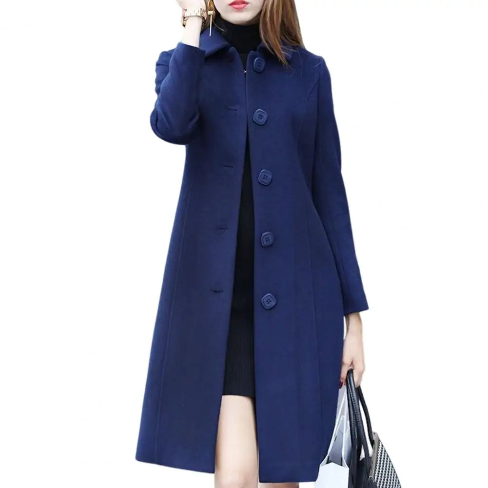 Bailey - Women's Long Woolen Coat Elegant & Warm Winter Outerwear