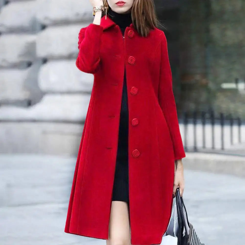 Bailey - Women's Long Woolen Coat Elegant & Warm Winter Outerwear