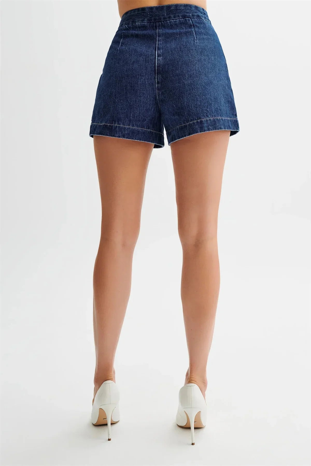 Clio - Casual Denim Shorts Set Blue Cotton Comfortable and Trendy