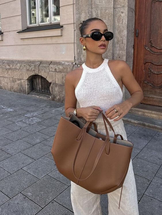 Lucille - Elegant Leather Shopper Bag