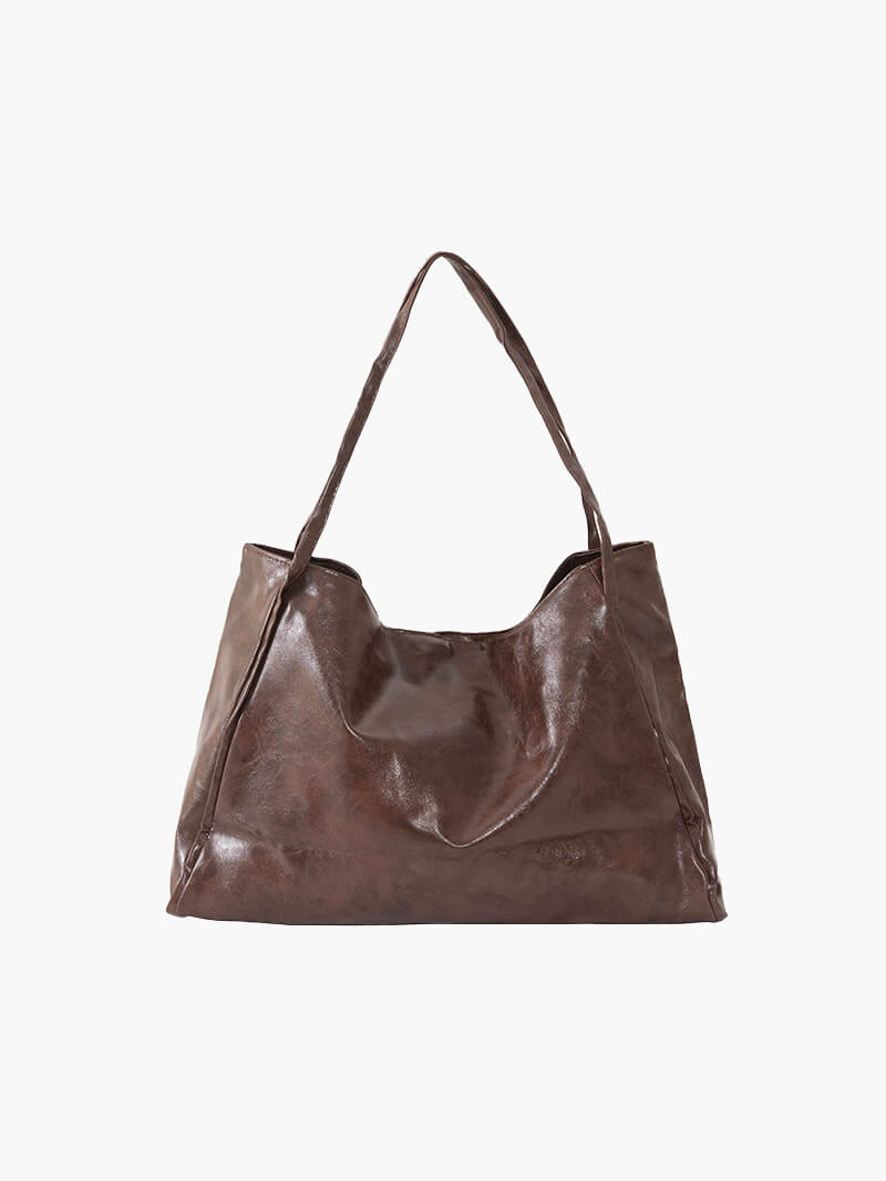 Valora - Faux Leather Shopper Bag with Large Capacity