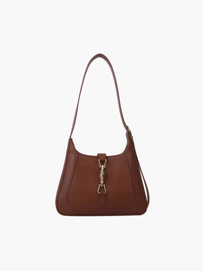 Sienna - Vegan Leather Shoulder Bag with Golden Lock