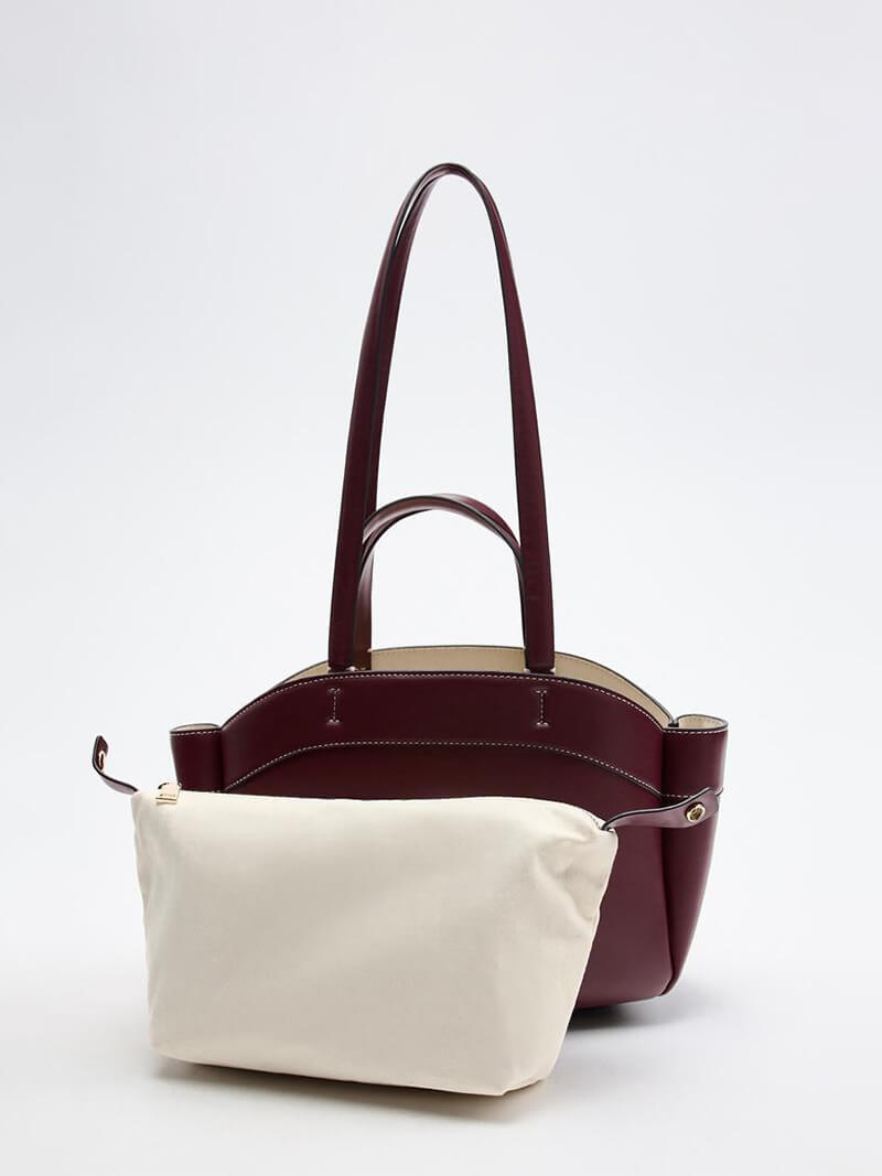 Hannah - Faux Leather Shopper Bag with Crossbody Strap