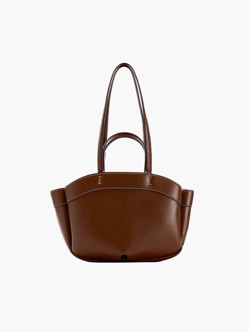 Hannah - Faux Leather Shopper Bag with Crossbody Strap