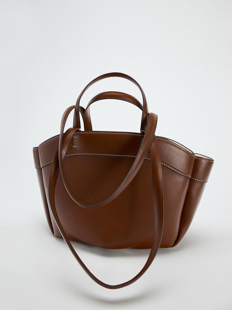 Hannah - Faux Leather Shopper Bag with Crossbody Strap