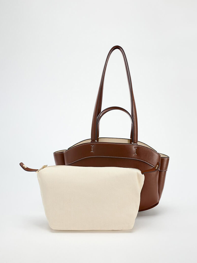 Hannah - Faux Leather Shopper Bag with Crossbody Strap