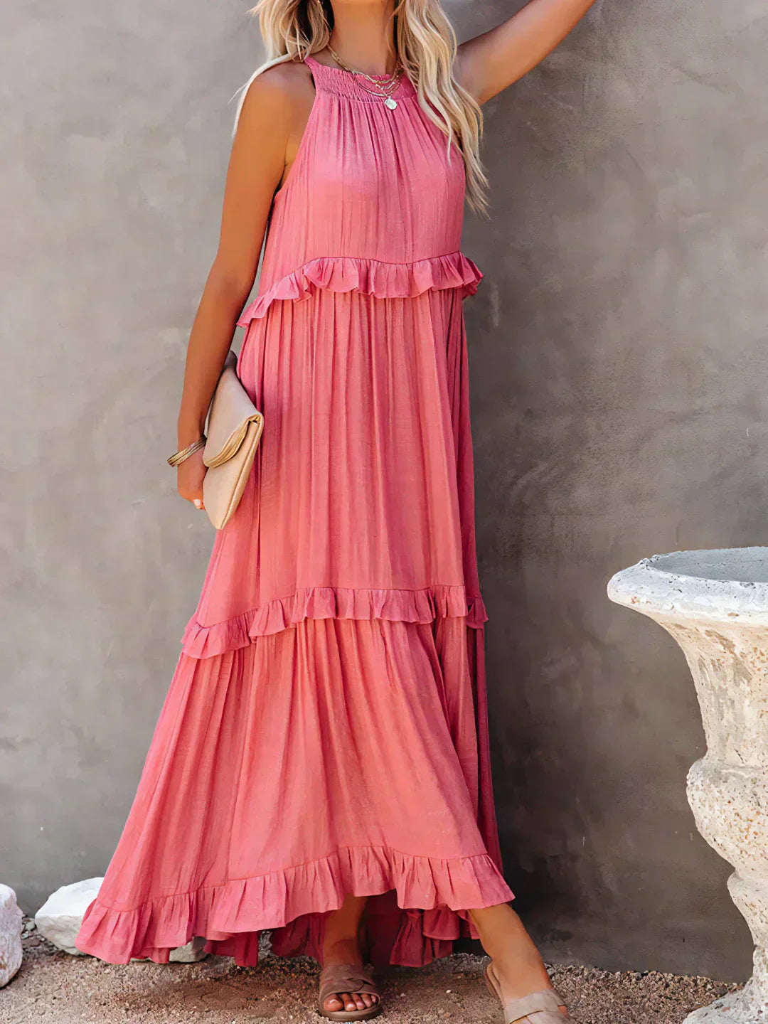 Annabelle | Women's Ruffle Halterneck Summer Dress