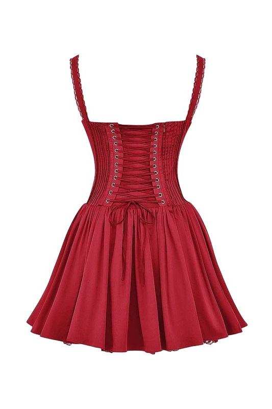 Clover - Elegance Corset Mini Dress Lace and Satin Cocktail Dress