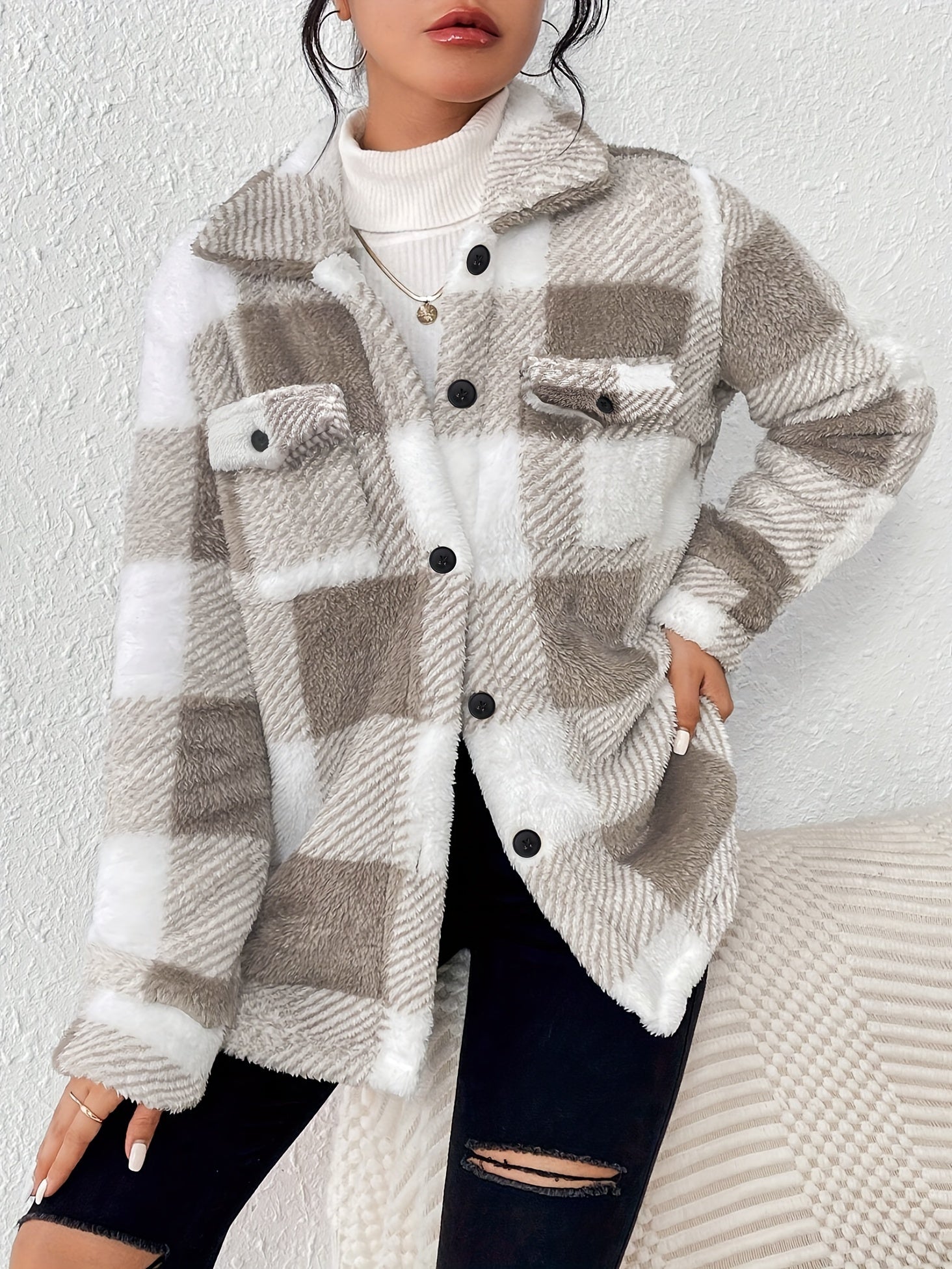 Eleanora - Plaid Pattern Winter Jacket