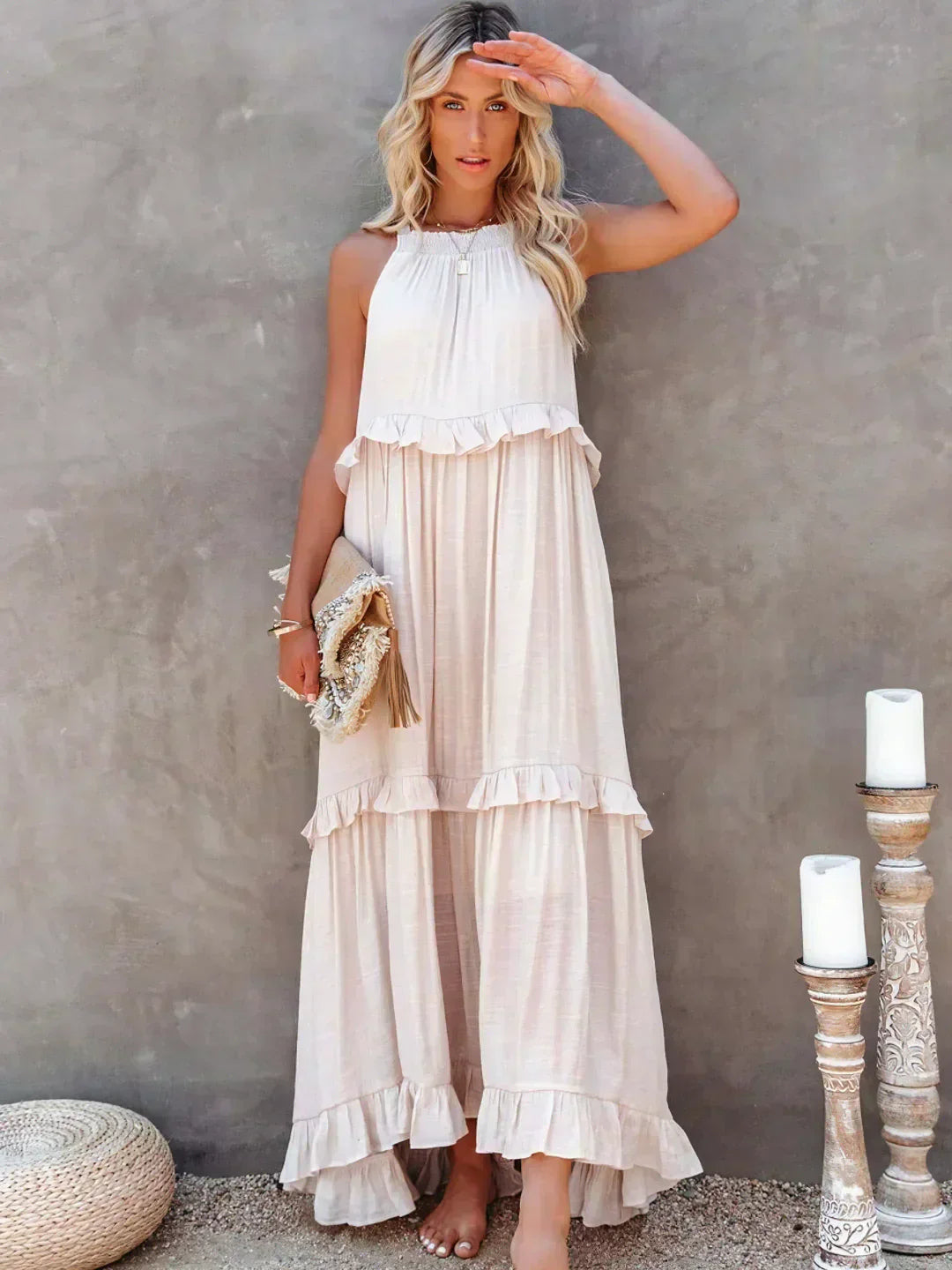 Annabelle | Women's Ruffle Halterneck Summer Dress