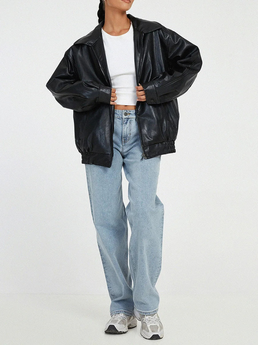 Leora - Women's Oversized Bomber Jacket