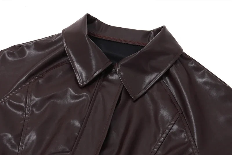 Kalinda - Women's Oversized Vegan Leather Jacket