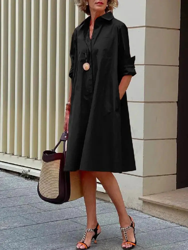 Clio - Relaxed Shirt Dress for Casual and Versatile Styling