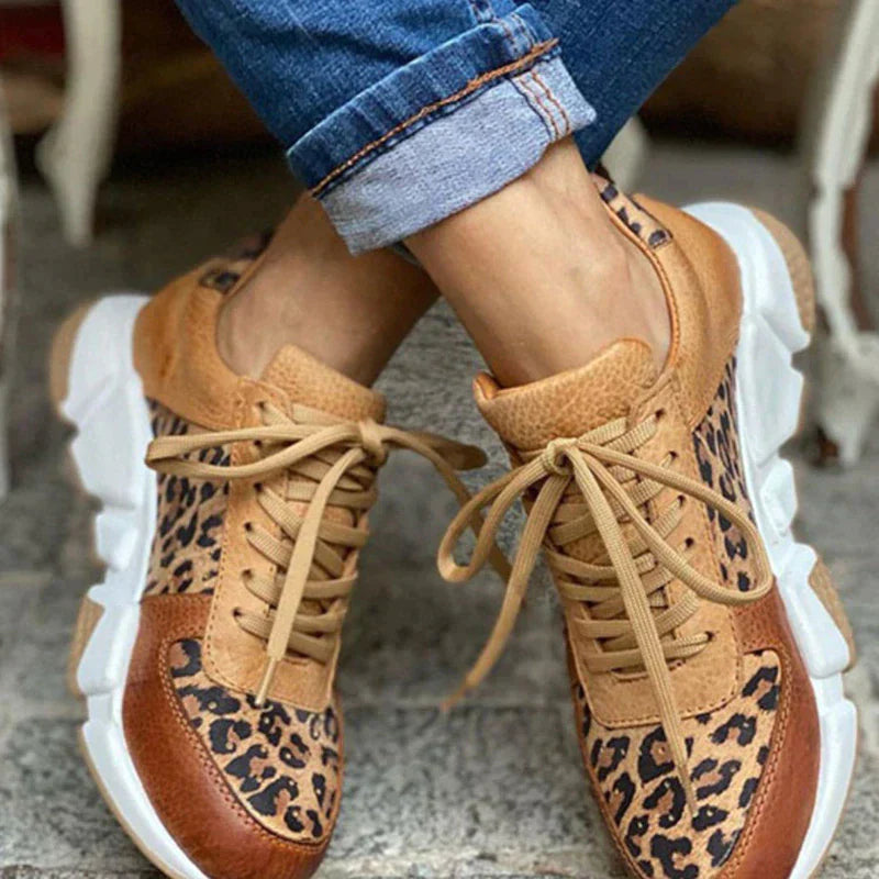 Selene - Fierce Leopard Print Sneakers Trendy and Comfortable