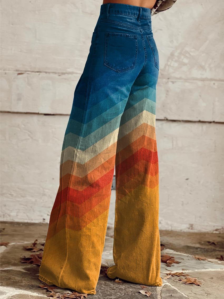 Valencia - Bold Striped Wide Leg Pants Vibrant and Chic