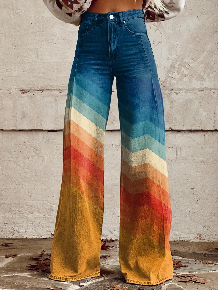 Valencia - Bold Striped Wide Leg Pants Vibrant and Chic