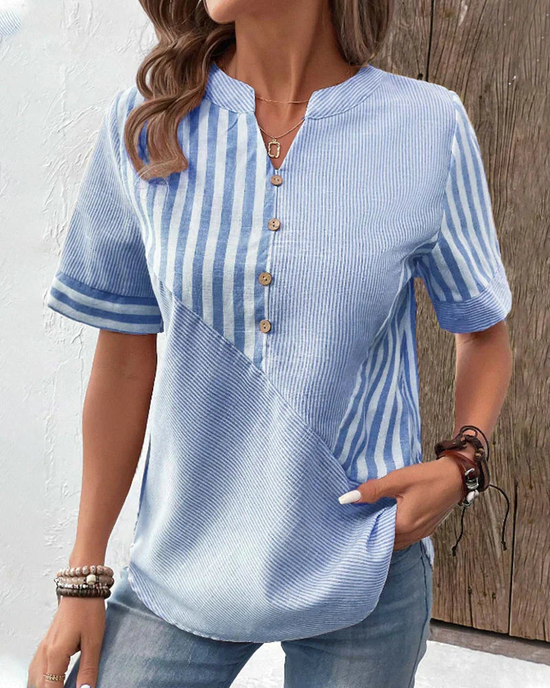 Seraphina - Soft Striped Blouse (Plus Size Available)