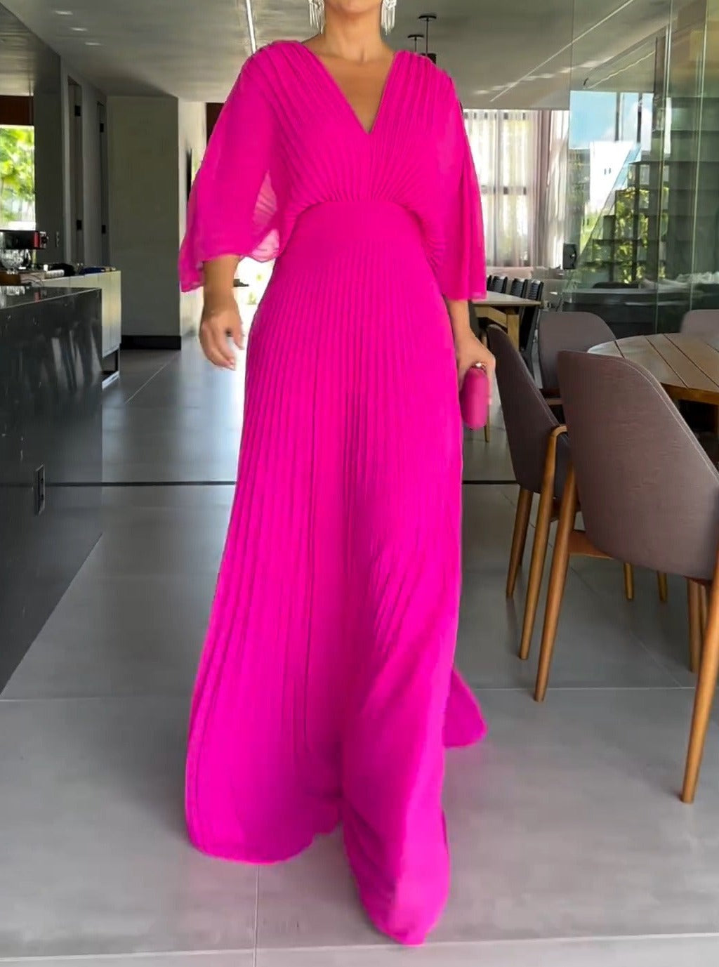 Maddy - Vibrant Pleated Maxi Dress