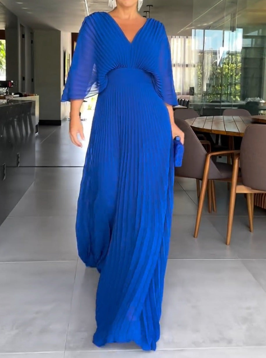 Maddy - Vibrant Pleated Maxi Dress