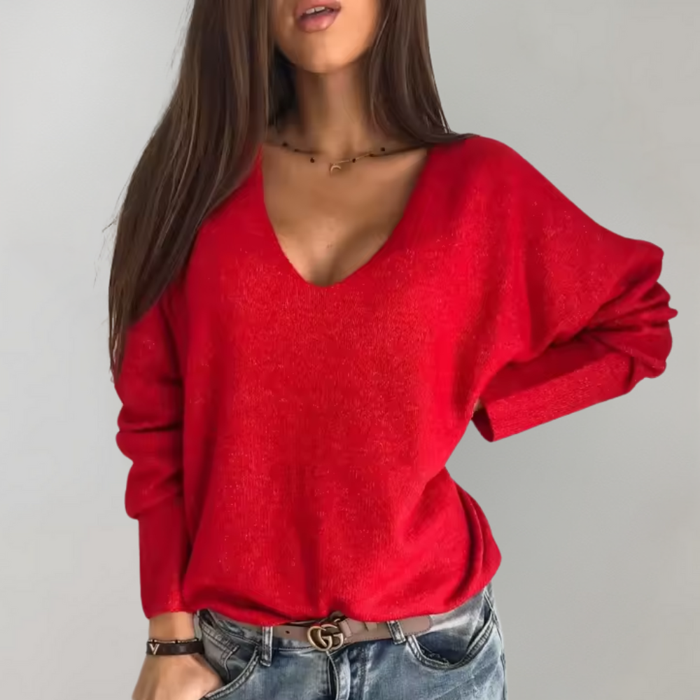 Ayla - V-Neck Knit Soft Sweater