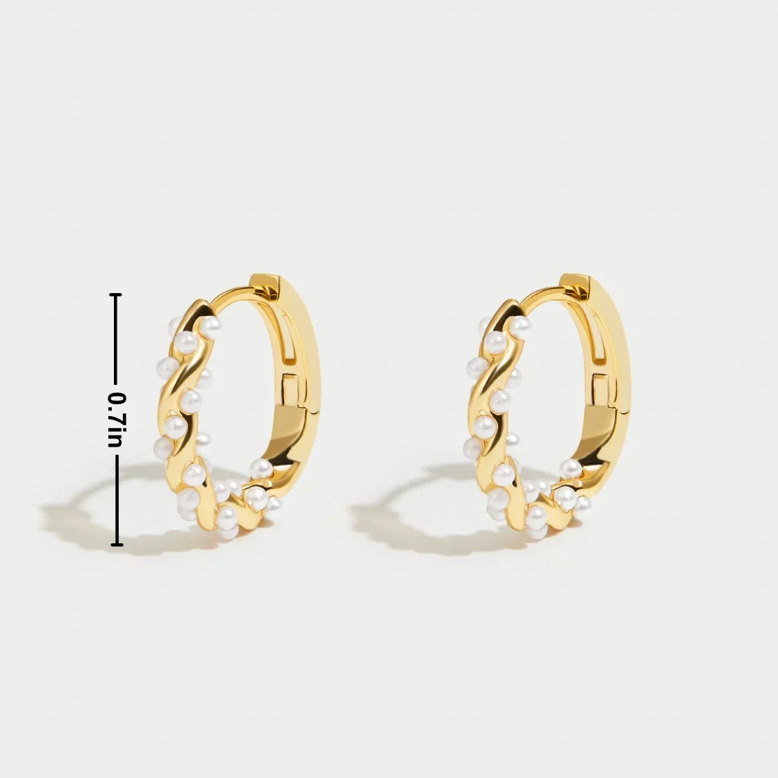 Ariana | Women's Elegant Pearl Accent Gold Hoop Earrings