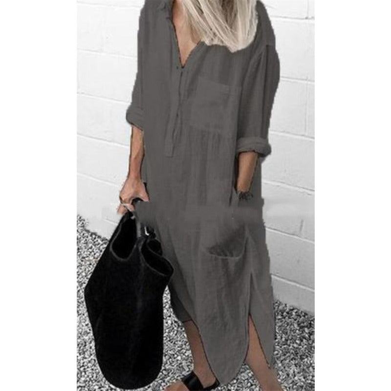 Billie - Women's Elegant Linen Maxi Dress